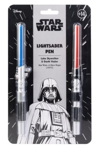 Set svítícíh propisek Star Wars|Hvězdné války: replika mečů Luke Skywalkera a Darth Vadera (délka 18 cm)