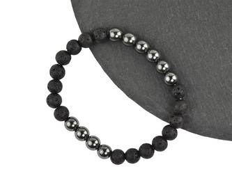 Náramek pánský kulička Láva, Hematit