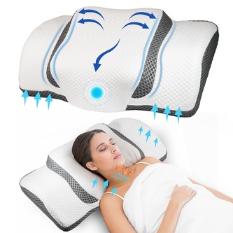 Idea Polštář z paměťové pěny pro dospělé bílo - tmavěšedý