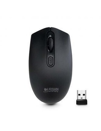 Myš "Free Color", černá, střední velikost, bezdrátová, optická, USB, URBAN FACTORY FCM01UF