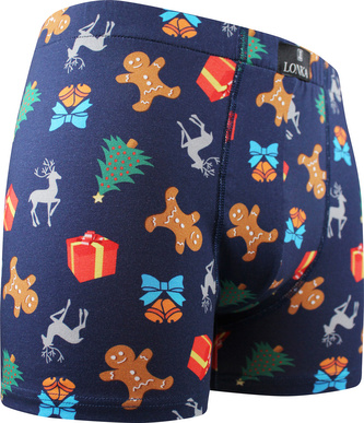 Lonka® boxerky Kevin IMAGE vánoce tm.modrá L 1 ks