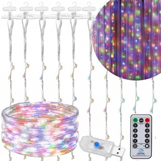 LED světelný závěs - 3x3m, 300LED, 8 funkcí, ovladač, USB, IP44, multicolor LED světelný závěs - 3x3m, 300LED, 8 funkcí, ovladač, USB, IP44, multicolor