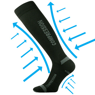 VoXX® podkolenky Signal černo-černá 43-46 (29-31) 1 pár