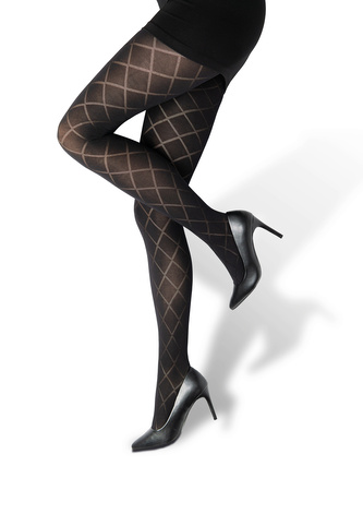 Lady B punčochové kalhoty vzorované Giorgia 80 DEN nero M/164-170/108 1 ks