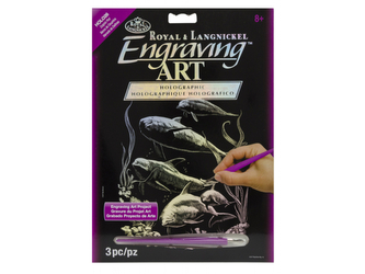 Škrabací obrázek- Holografický- Delfíni