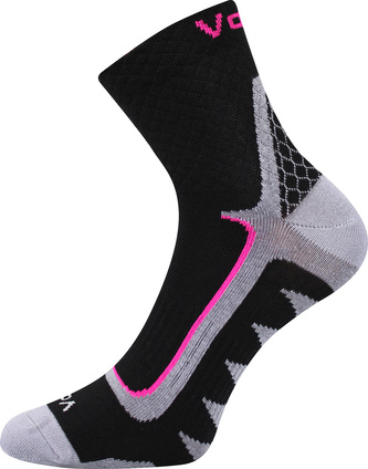 VoXX® ponožky Kryptox černá-magenta 39-42 (26-28) 3 páry
