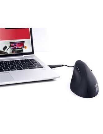 Myš "Ergo Next", černá, vertikální, drátová, optická, USB, URBAN FACTORY EMR01UF-N