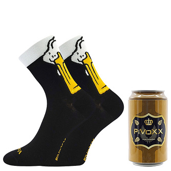 VoXX® ponožky PiVoXX + plechovka navíc vzor C + hnědá plechovka 39-42 (26-28) 1 pár
