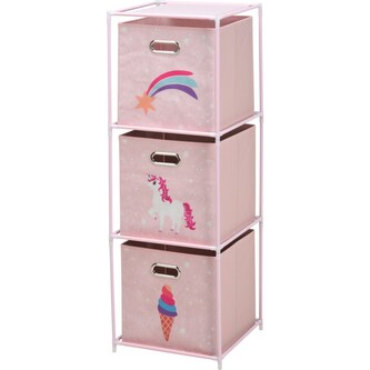HOMESTYLING Skříňka se 3 boxy dětská růžová KO-C80653190