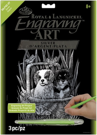 ROYAL and LANGNICKEL Stříbrný vyškrabovací obrázek -  Pejsci
