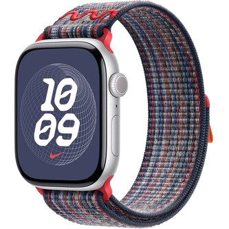Apple Watch 49/46/45/44mm modro-červený provlékací sportovní řemínek Nike