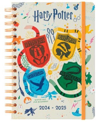 Plánovací týdenní diář A5 2024/2025 Harry Potter se samolepkami, záložkami a obálkou (14,8 x 21 cm)