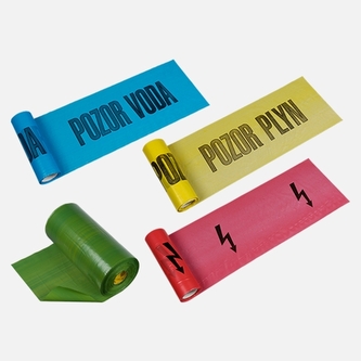 Výstražná fólie červená "ELEKT." 22x2000cm, 0,08mm