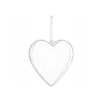 Vánoční baňka Srdce průhledné 7cm