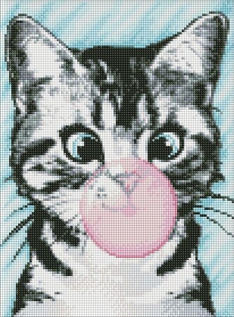 Diamentowa mozaika - Różowa bańka 30x40cm