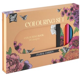 Omalovánková kniha s pastelkami - květinová zahrada