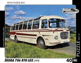 RETRO-AUTA Puzzle BUS č.12 Škoda 706 RTO LUX (1979) 40 dílků