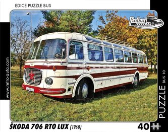RETRO-AUTA Puzzle BUS č.10 Škoda 706 RTO LUX (1960) 40 dílků