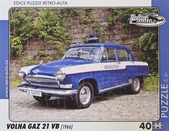 RETRO-AUTA Puzzle č.51 Volha GAZ 21 VB (1966) 40 dílků
