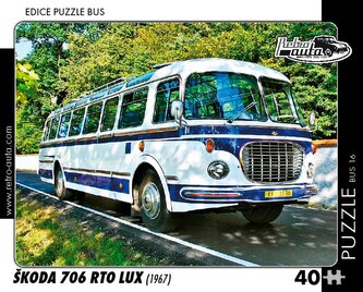 RETRO-AUTA Puzzle BUS č.16 Škoda 706 RTO LUX (1967) 40 dílků