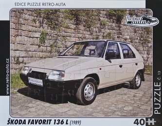 RETRO-AUTA Puzzle č.13 Škoda Favorit 136 L (1989) 40 dílků