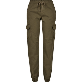 Kalhoty dámské Urban Classics Ladies High Waist Cargo - olivové, 3XL