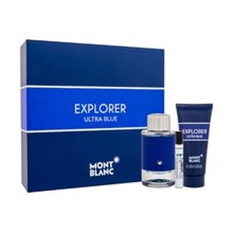 Mont Blanc Explorer Ultra Blue Dárková sada Parfémová voda 100 ml, miniaturka Parfémová voda 7,5 ml a sprchový gel 100 ml