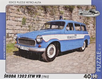 RETRO-AUTA Puzzle č.17 Škoda 1202 STW VB (1965) 40 dílků