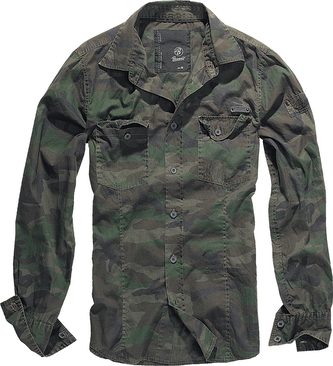 Košile Brandit SlimFit Shirt - woodland, M