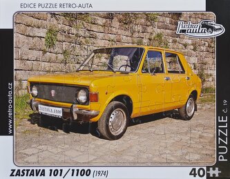 RETRO-AUTA Puzzle č.19 Zastava 101,1100 (1974) 40 dílků