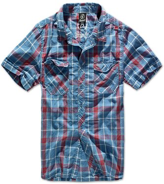 Košile pánská Brandit Roadstar 1/2 - modrá-červená, XL