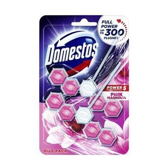 WC blok "Power 5", růžová magnolia, 2x55 g, DOMESTOS
