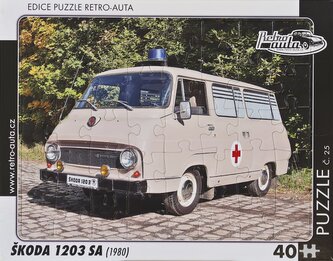 RETRO-AUTA Puzzle č.25 Škoda 1203 SA (1980) 40 dílků