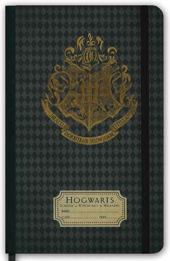 Poznámkový A5 blok Harry Potter: Zlaté logo Bradavice 80 listů (A5 13 x 21 cm)