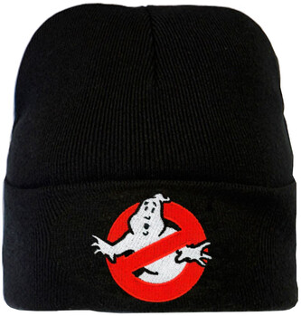 Dětská zimní přeložená pletená čepice Ghostbusters|Krotitelé duchů: Duch (univerzální) černá