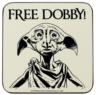 Tácek pod sklenici Harry Potter: Dobby je volný (10 x 10 cm)