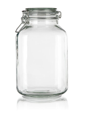 Dóza hermetická hranatá 3000ml skl. s patentním uzávěrem