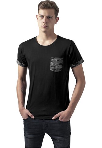 Triko Urban Classics Contrast Pocket - černé-blackcamo, M