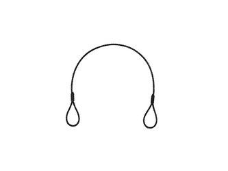 Ocelové jistící lanko 3 mm x 400 mm (SC), černé s karabinou