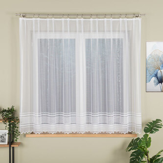 Dekorační krátká záclona na žabky DOMINIKA 160 bílá 300x160 cm MyBestHome