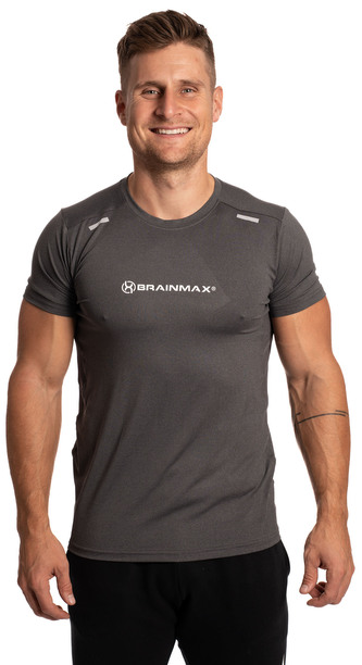 BrainMax pánské fitness triko, šedé