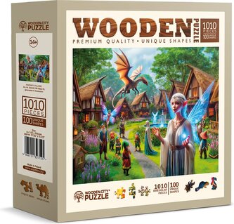 WOODEN CITY Dřevěné puzzle Fantasy vesnička 1010 dílků