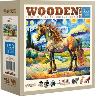 WOODEN CITY Dřevěné puzzle Moderní kůň 150 dílků
