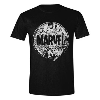 Pánské tričko Marvel: Character Circle (2XL) černá bavlna