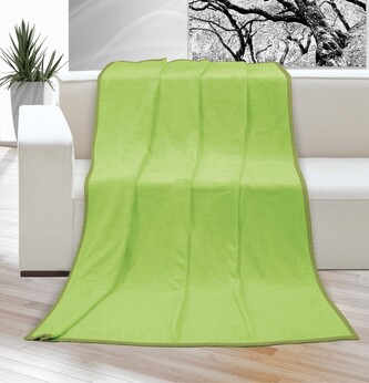 Přikrývka Korall micro jednolůžko - zelená světlá - 150x200 cm