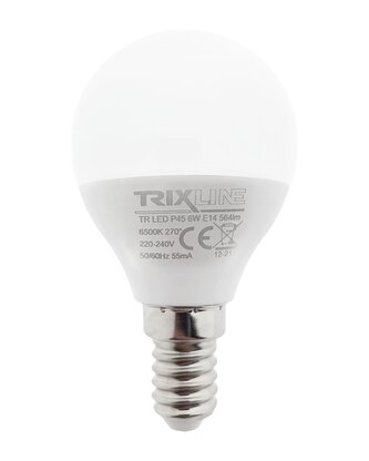 LED žárovka Trixline 6W P45 E14 studená bílá 3 PACK
