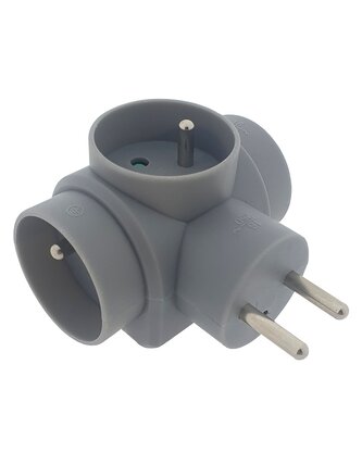 QTEC Q-412F šedá rozbočovací zásuvka RW-3