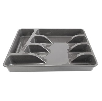 Příborník plný plast 32,5x26x4,5 cm stříbrný