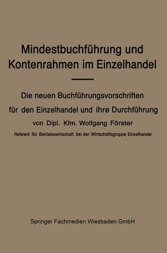 Mindestbuchführung und Kontenrahmen im Einzelhandel