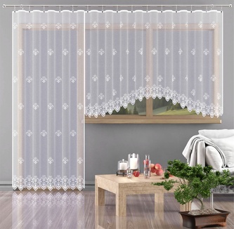 Hotová záclona nebo balkonový komplet, Elisa, bílá 320 x 150 cm